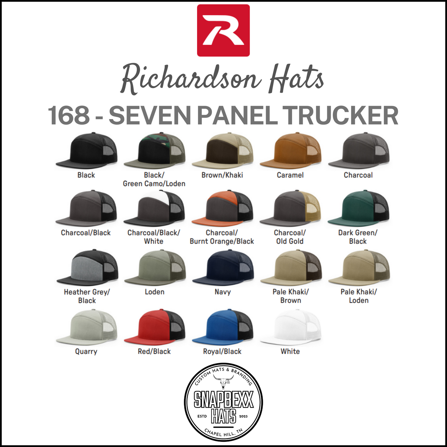 Richardson 168 - Seven Panel Trucker