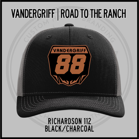 Vandergriff Richardson 112 snapback cap, black/charcoal with embroidered 88 front patch