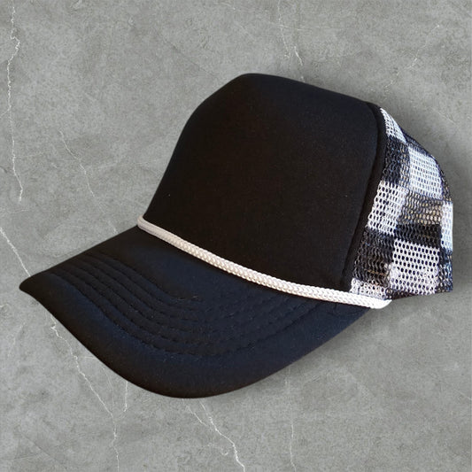 Trucker with Checker Mesh