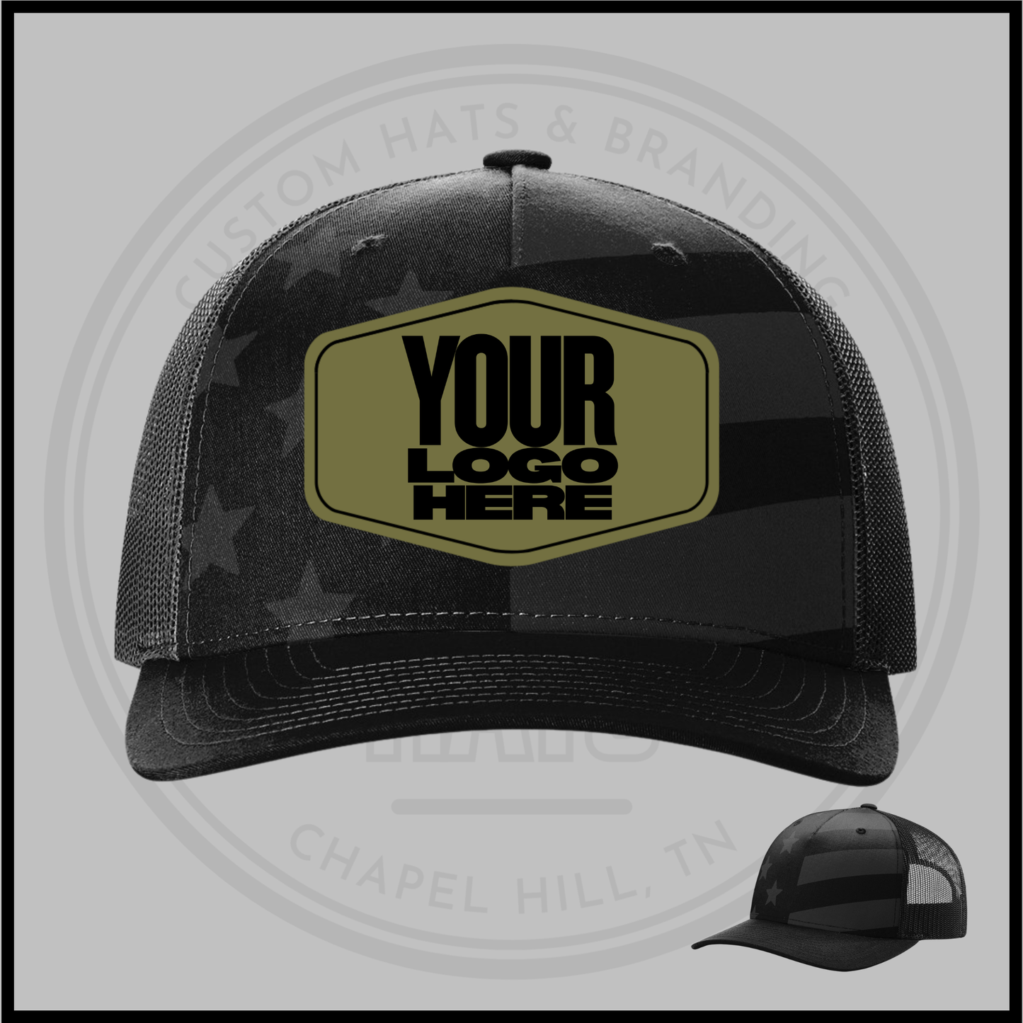 Patriotic Black Tonal Hat