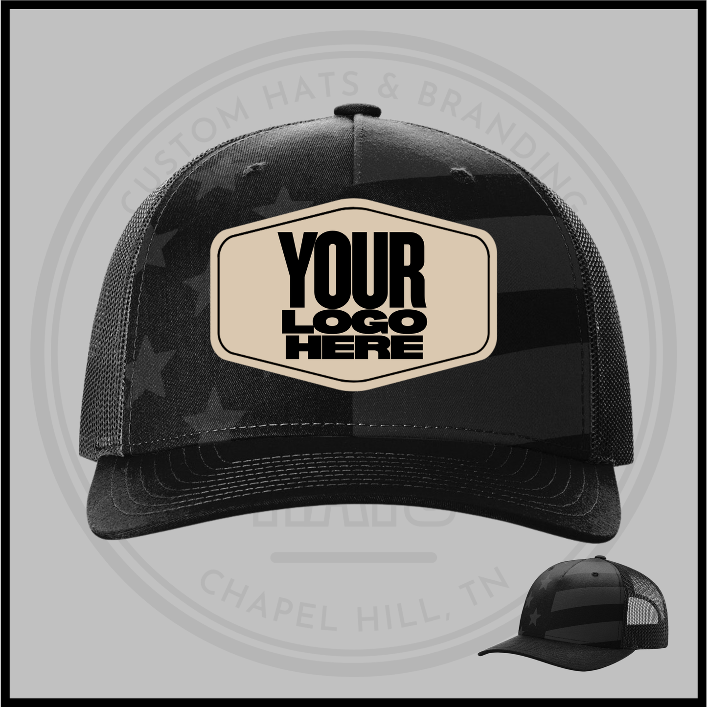 Patriotic Black Tonal Hat
