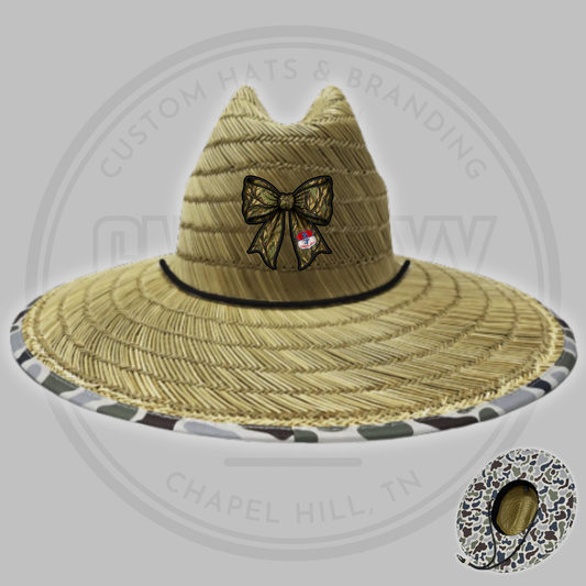 Football Bow | Straw Hat