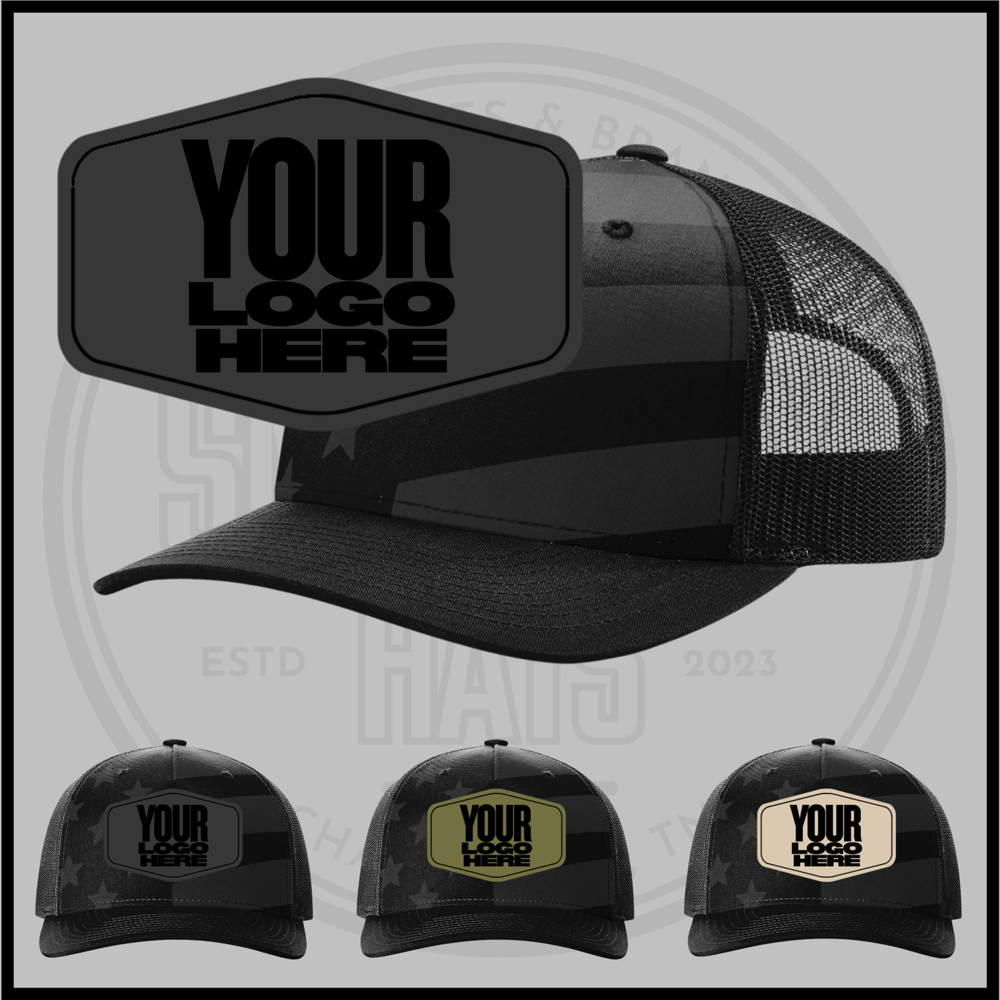 Patriotic Black Tonal Hat