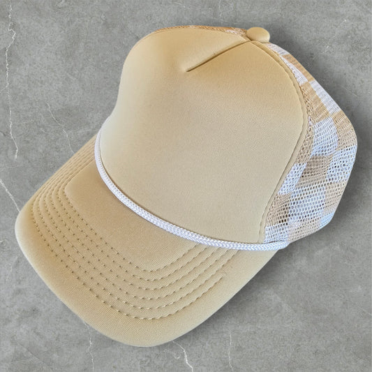 Trucker with Checker Mesh
