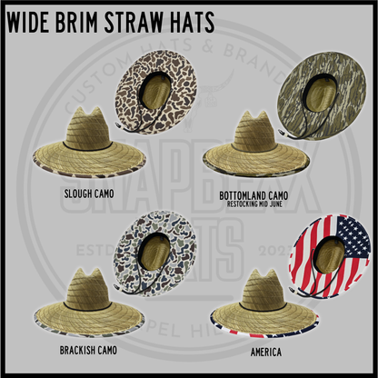Wide Brim Straw Hats - LOCAL PICKUP ONLY