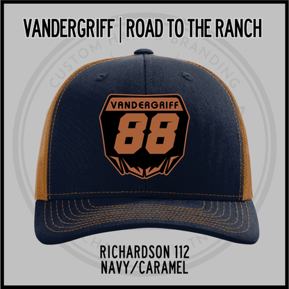 Vandergriff Richardson 112 snapback cap, navy/caramel with embroidered 88 front patch